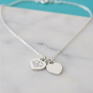 Tifany & Co. Double Heart Silver Necklace